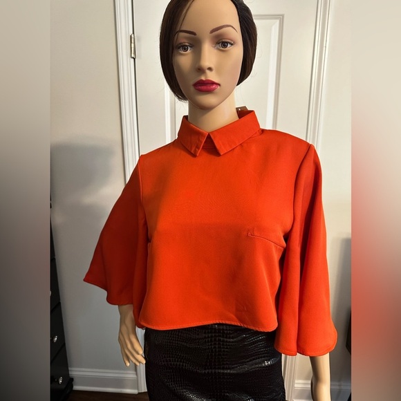 Cropped Flared Sleeved Blouse - Picture 6 of 10
